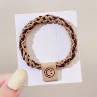 Simple Smiley Face Contrast Color Braided Twist Elastic Rubber Band Wholesale sku image 3