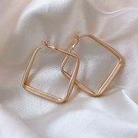 Fashion Hollow Square Solid Color Earrings main image 1