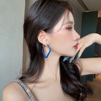 Fashion Hollow Square Solid Color Earrings main image 9