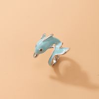 Cute Color Dripping Oil Turtle Animal Ring sku image 8