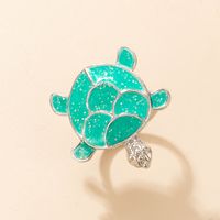Cute Color Dripping Oil Turtle Animal Ring sku image 10