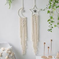 Star Moon Dream Catcher Cotton Thread Weaving Pendant Creative Home Wall Decoration main image 3