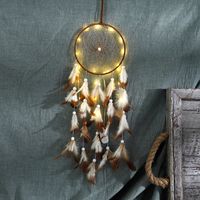 Retro Dream Catcher Wind Chime Feather Home Ornament Holiday Gift Pendant sku image 2