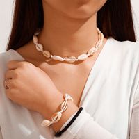 Fashion Hand-woven Shell Stitching Bracelet Necklace Set main image 3