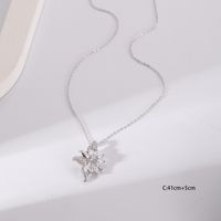 2022 Fashion Copper Gold-plated Hollow Flower Zircon Pendant Necklace main image 6