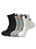 Simple Solid Color Men's Sports Socks 5 Pairs Set sku image 1