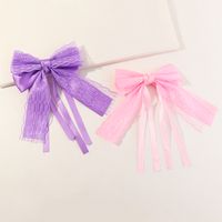 Cute Solid Color Children's Bow Tassel Hair Clip 2 Pieces Set main image 1