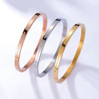 New Fashion Letter Stainless Steel 18k Gold-plated Letter Three-color Bracelet main image 3