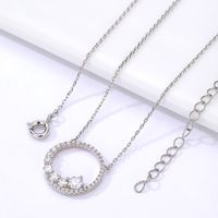 2022 Fashion Copper Gold-plated Circle Zircon Pendant Necklace main image 3