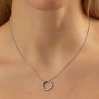 2022 Fashion Copper Gold-plated Circle Zircon Pendant Necklace main image 1