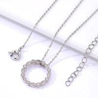 2022 Fashion Copper Gold-plated Circle Zircon Pendant Necklace sku image 1