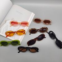 Fashion New Oval Small Frame Leopard Pattern Sunglasses Wholesale main image 3