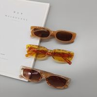 Fashion Geometric Transparent Solid Color Square V-shaped Sunglasses Wholesale main image 4