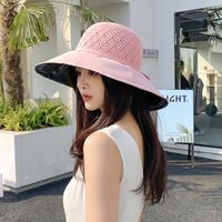 Sweet Bow Big Brim Sun Hat Summer Black Glue Anti-ultraviolet Sun Hat main image 1