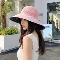 Sweet Bow Big Brim Sun Hat Summer Black Glue Anti-ultraviolet Sun Hat main image 2