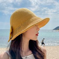 Summer New Bow Embroidery Letter Fisherman Hat Ladies Sun Hat main image 5
