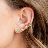 Cartoon Ear Bone Nails Piercing Screw Ball Creative Copper Earrings Wholesale main image 1