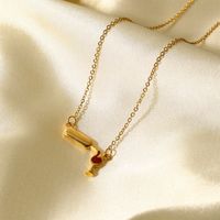 Simple 18k Gold Stainless Steel Wine Glass Shape Pendant Ball Chain Necklace main image 2