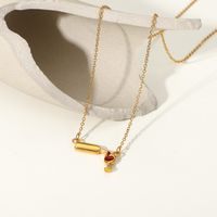 Simple 18k Gold Stainless Steel Wine Glass Shape Pendant Ball Chain Necklace main image 4