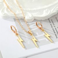 Alloy Lightning Earring Necklace Set Electroplating Gold Silver Irregular Jewelry main image 2