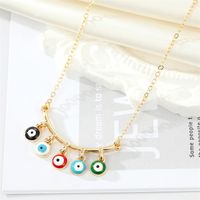 Fashion Tassel Colored Devil Eye Pendant Resin Turkey Eye Collarbone Chain main image 2