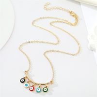 Fashion Tassel Colored Devil Eye Pendant Resin Turkey Eye Collarbone Chain main image 6