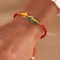 Simple Fashion Geometric Gradient Red Rope Adjustable Bracelet main image 2