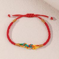 Simple Fashion Geometric Gradient Red Rope Adjustable Bracelet main image 3