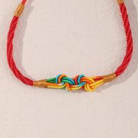 Simple Fashion Geometric Gradient Red Rope Adjustable Bracelet main image 4