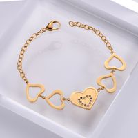 Fashion Titanium Steel Heart-shaped Bracelet Simple Hollow Bracelet main image 6