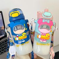 Large-capacity Children's Cute Plastic Water Bottle With Straw main image 1