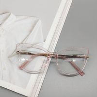 Neue Mode Katzenaugen-brille Glatter Gesichts Transparenter Flacher Spiegel sku image 4