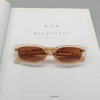 Fashion Geometric Transparent Solid Color Square V-shaped Sunglasses Wholesale sku image 8