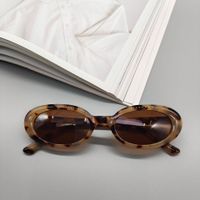 Fashion New Oval Small Frame Leopard Pattern Sunglasses Wholesale sku image 1