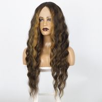 Women's Lace Middle Part Long Curly Hair Chemical Fiber Headgear Silk Highlighting Wig main image 7