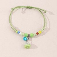 Fashion Green Beaded Bracelet Bell Pendant Adjustable Bracelet sku image 1