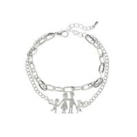 Family Metal Double-layer Superimposed Adjustable Fashion Alloy Jewelry Bracelet sku image 1