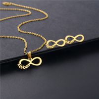 Simple Infinity Symbol Pendant Stainless Steel 8-character Necklace Earring Set sku image 1