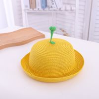 Fashion Grass Contrast Color Baby Straw Hat Children's Sunshade Hat Wholesale sku image 1