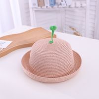 Fashion Grass Contrast Color Baby Straw Hat Children's Sunshade Hat Wholesale sku image 2