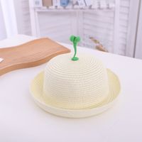 Fashion Grass Contrast Color Baby Straw Hat Children's Sunshade Hat Wholesale sku image 4