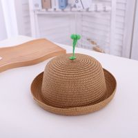 Fashion Grass Contrast Color Baby Straw Hat Children's Sunshade Hat Wholesale sku image 5