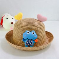 Children's Hat Spring And Summer Fisherman Straw Hat Heart Frog Hat sku image 2