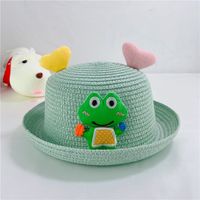 Children's Hat Spring And Summer Fisherman Straw Hat Heart Frog Hat sku image 3