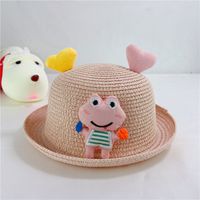 Children's Hat Spring And Summer Fisherman Straw Hat Heart Frog Hat sku image 5