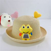 Children's Hat Spring And Summer Fisherman Straw Hat Heart Frog Hat sku image 7
