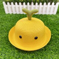 Fashion Solid Color Summer Children Straw Hat Sapling Hat Wholesale sku image 1