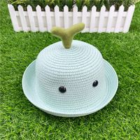 Fashion Solid Color Summer Children Straw Hat Sapling Hat Wholesale sku image 5