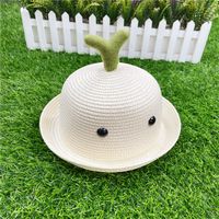 Fashion Solid Color Summer Children Straw Hat Sapling Hat Wholesale sku image 6