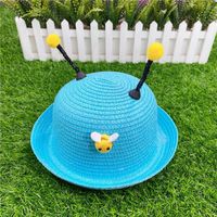 Children's Straw Hat Boy Sun Hat Baby Bee Super Cute Sunscreen Hat sku image 3